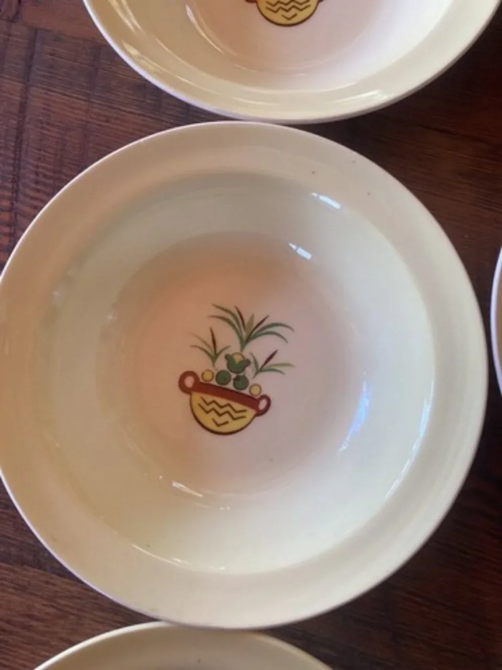 Set Of 6 Bowls Taylor Smith Taylor Swiss Provincial 6” Yellow Antique 1952